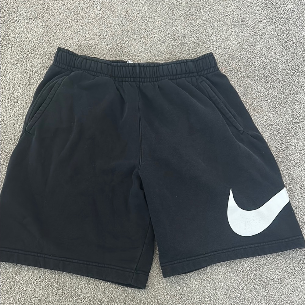 Nike Black Athletic Shorts with Swoosh Logo
